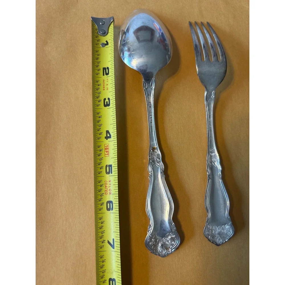 Wm Rogers &‎ Son Flatware Set Unisex OS Silver Gardenia Floral 2pc